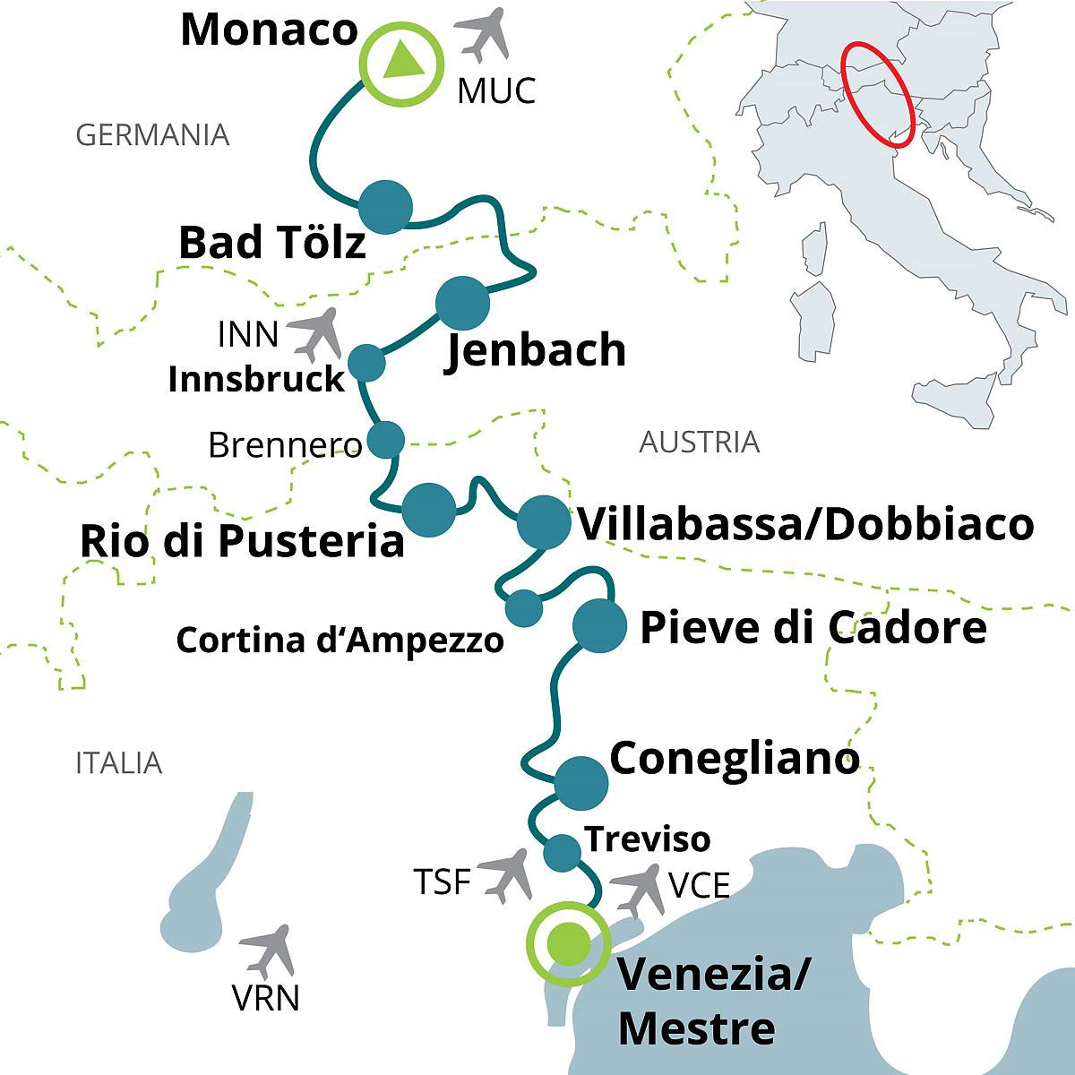 Road Bike Safari Mnichov - Benátky 4